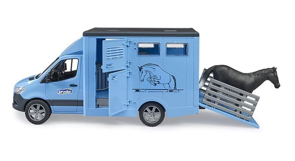 BRUDER MB Sprinter Animal Transporter with 1 horse, 02674