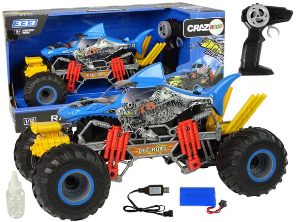 Remote Controlled Shark Terrain Car 1:10 2.4G Blue 15 km/h Steam