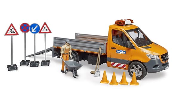 BRUDER MB Sprinter municipal vehicle including light and sound module, driver and accessories, 02677
