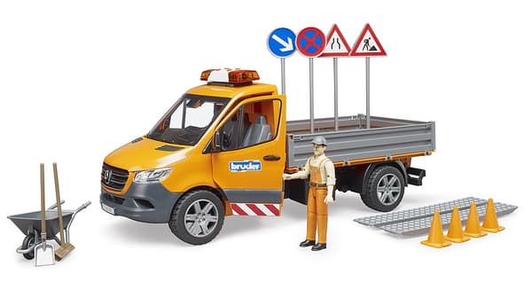 BRUDER MB Sprinter municipal vehicle including light and sound module, driver and accessories, 02677