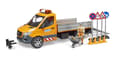 Miniatyrbillede 1 af 5: BRUDER MB Sprinter municipal vehicle including light and sound module, driver and accessories, 02677