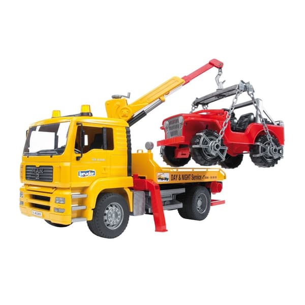 BRUDER tow truck with cross country vehicle, 02750