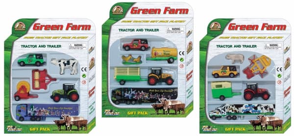 PIONEER die cast farm tractor play set, 6 asst.,