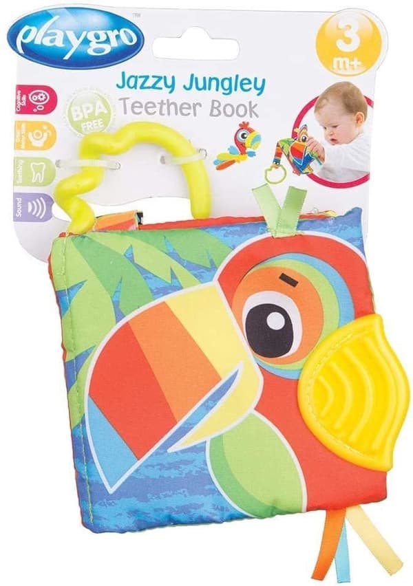 PLAYGRO Teether Book Jazzy Jungle, 0183858