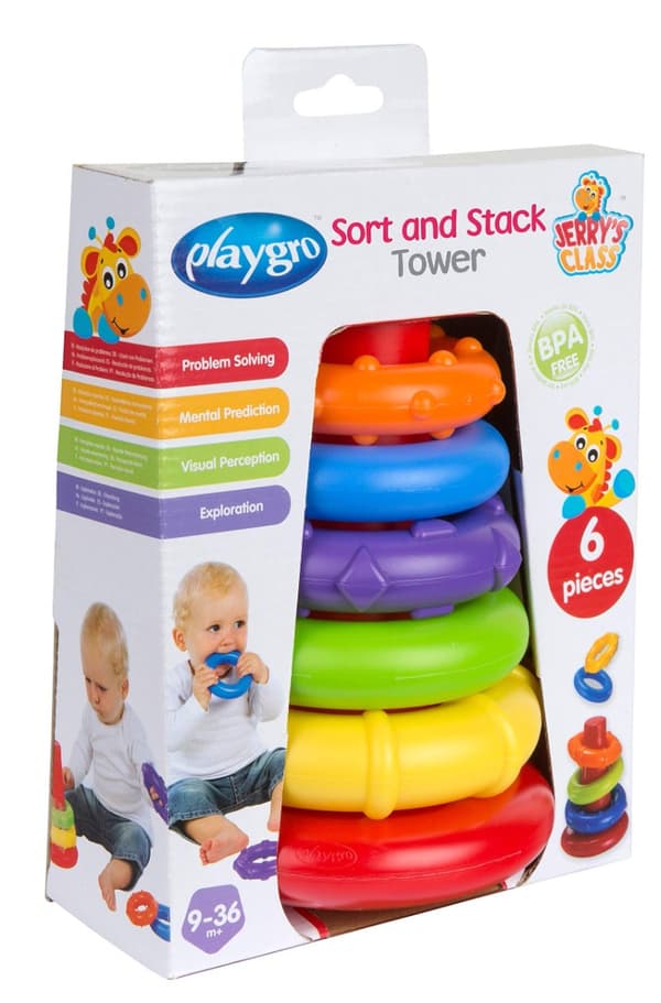 PLAYGRO pyramid with rings Rock and Stack, 4011455