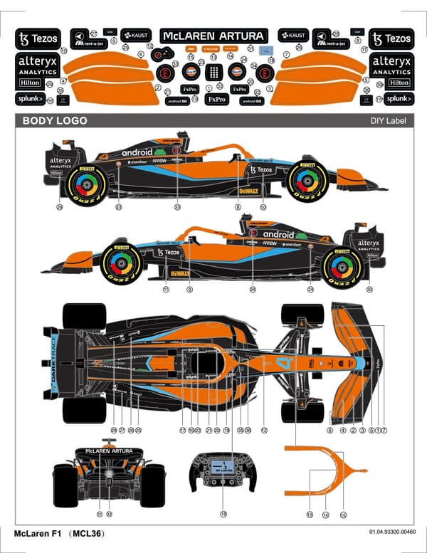 RASTAR 1:18 RC auto McLaren F1 MCL36, 93300