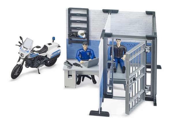 BRUDER 1:16 police station with police motorcycle, 62732