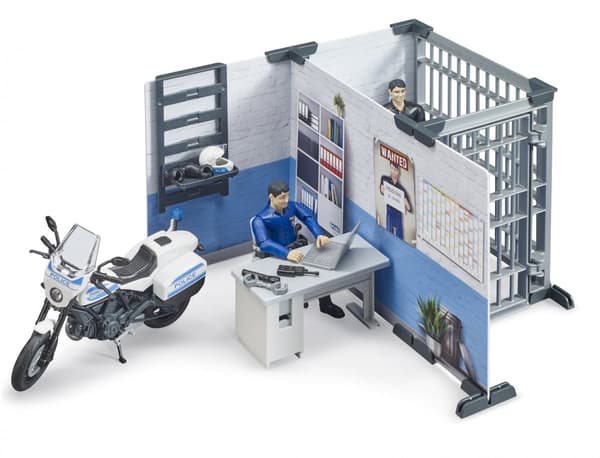 BRUDER 1:16 police station with police motorcycle, 62732