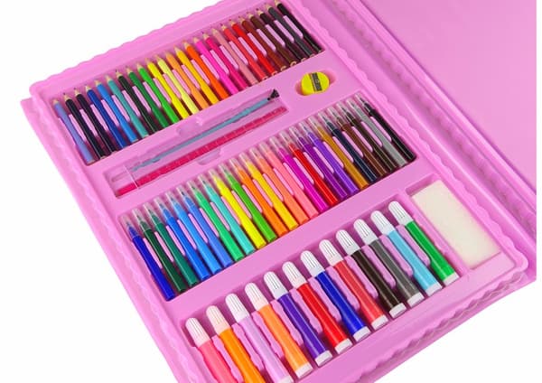 Artistic Set Pink Suitcase 208 Elements