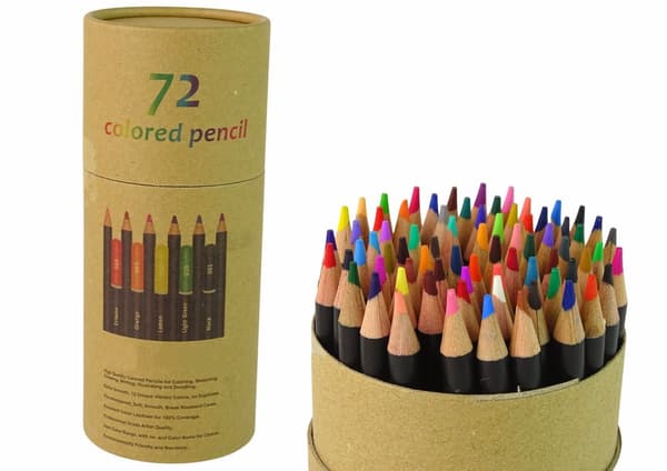 Set of crayons in a tube, sharpener, eraser, 74 pcs.