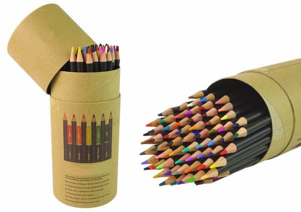 Set of crayons in a tube, sharpener, eraser, 74 pcs.