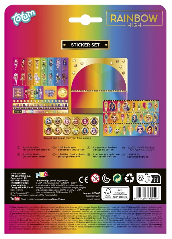 TOTUM RAINBOW HIGH Sticker Set, 620407