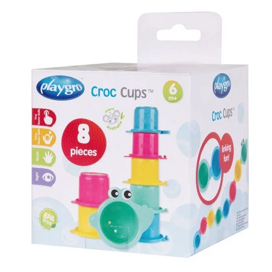 PLAYGRO bath toy Croc Cups, 8 pcs., 018026907