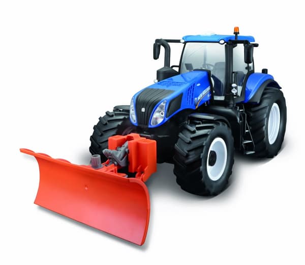 MAISTO TECH car model New Holland Tractor with snow plow, 82303/82722