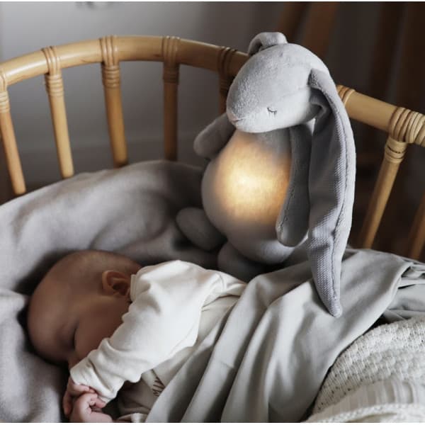 Moonie Den Summerande Vännen - en sömnunderlättande sömnkanin, grå