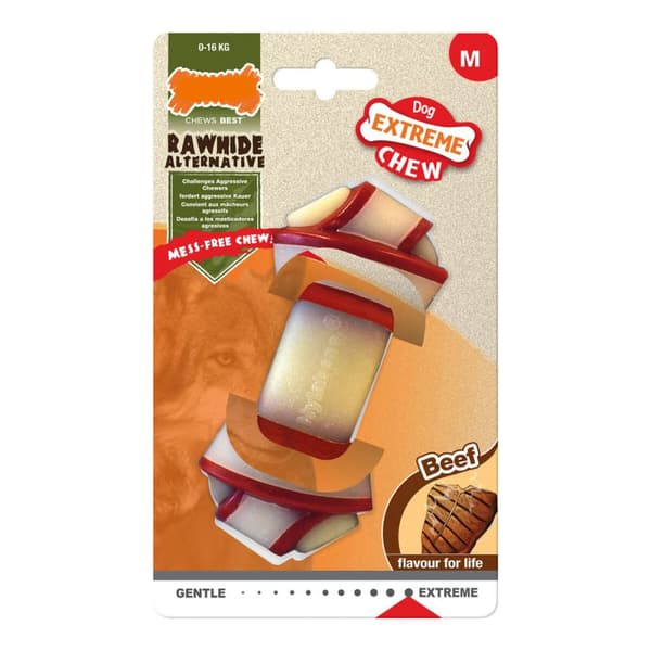 Koiran purulelu Nylabone Rawhide Solmu Koko M Nylon Nauta