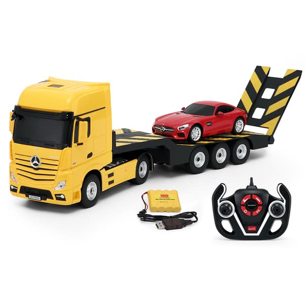 RASTAR truck with car RC Mercedes-Benz Actros Red/Yellow/Silver, 74940