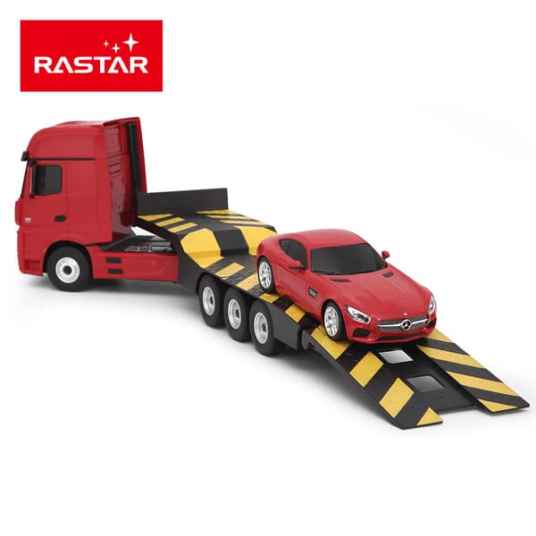 RASTAR truck with car RC Mercedes-Benz Actros Red/Yellow/Silver, 74940