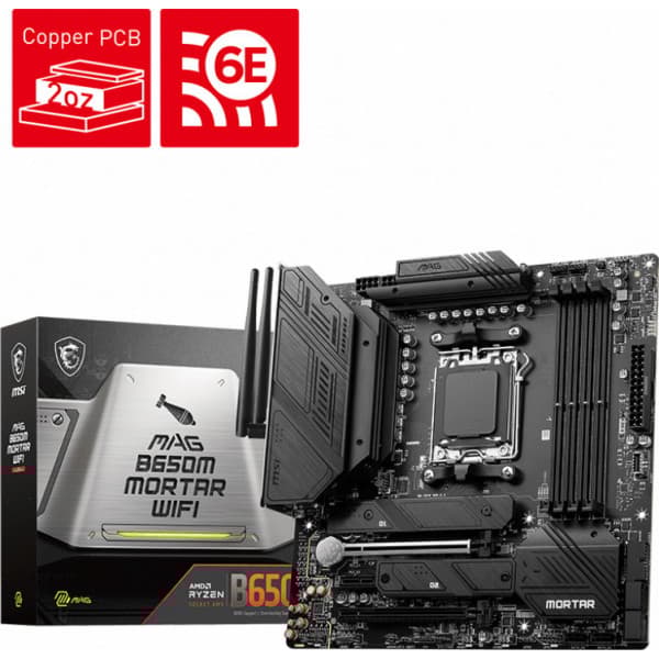 MSI MAG B650M MORTAR WIFI AM5 mATX moderkort