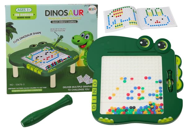 Pedagogisk magnettavla Dinosaur Pad Pussel gröna pärlor