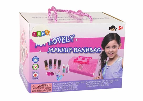 Pink øjenskygge makeup taske sæt.