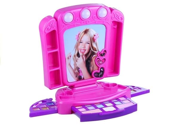 Toiletbord Sæt Kosmetik Spejl Lys Roses