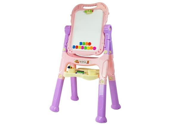 Magnetisk tavle 2-i-1 pink og lilla tilbehør