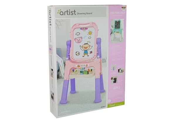 Magnetisk tavle 2-i-1 pink og lilla tilbehør