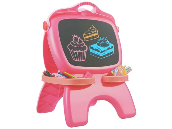 Dobbeltsidet magnetisk tavle, pink, skabeloner