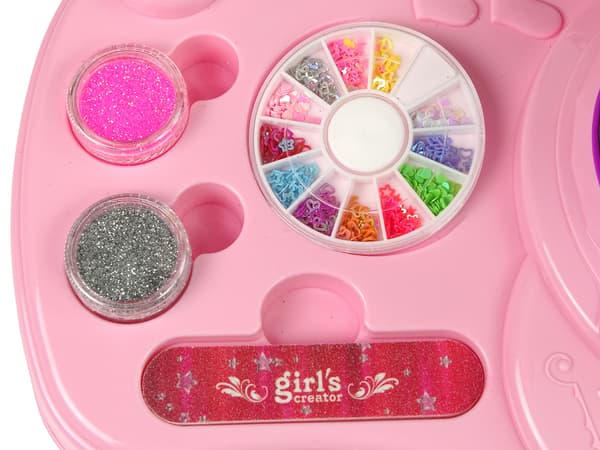Kynsimaalaussetti Kynsilakka Glitter Lamp Tarrat