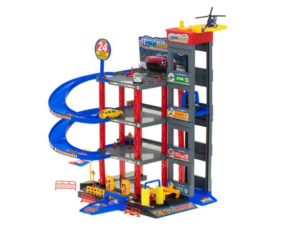 Parkeringsplads, garage i flere etager, tankstation, bilvask
