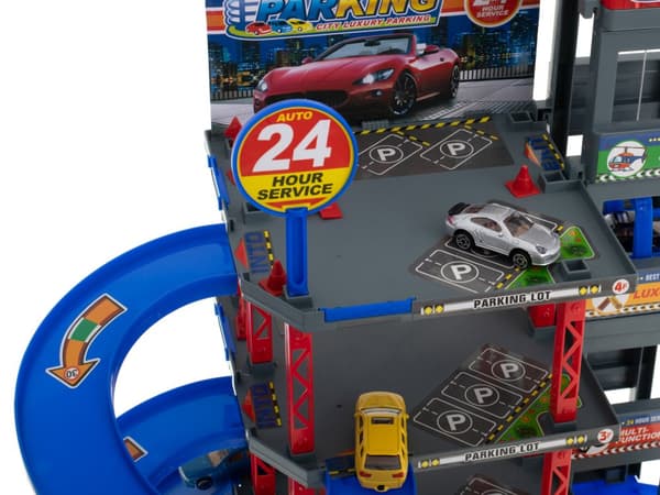 Parkeringsplads, garage i flere etager, tankstation, bilvask
