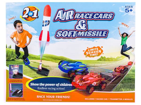 Foam Rocket Launcher och bilar, raketer + 2 racerbilar
