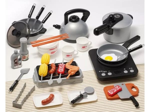 SILVER Köksset för matlagning, gryta, vattenkokare, stekpanna, tillbehör