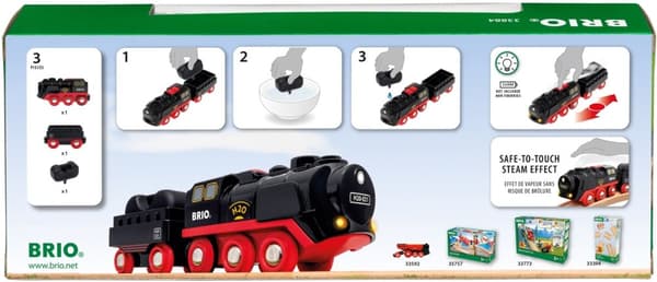 BRIO battery-operated steaming train, 33884