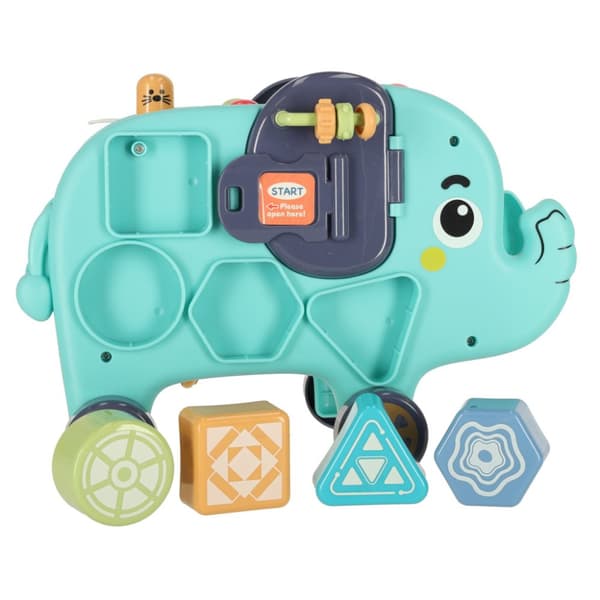 Elephant Montessori manipulationsbræt, punch, sortering, blokke, hammer, 26 cm