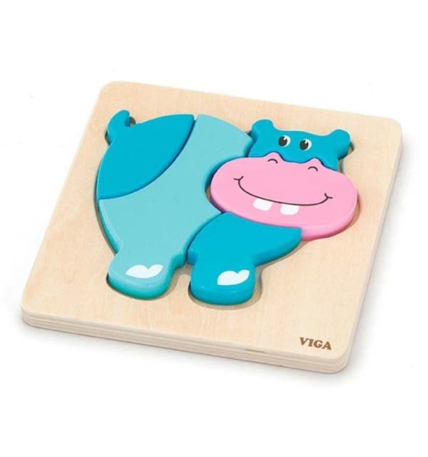 Viga 59932 Babys første puslespil - flodhest (kasse)