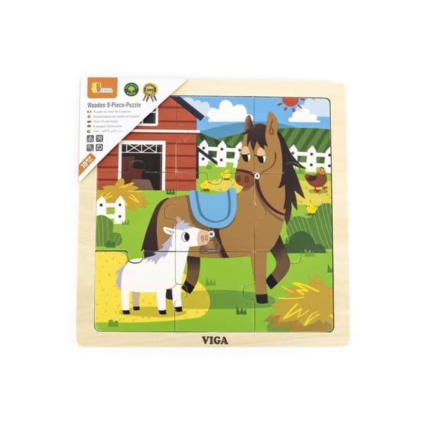 Viga 44624 Pussel på block, 9 bitar - häst