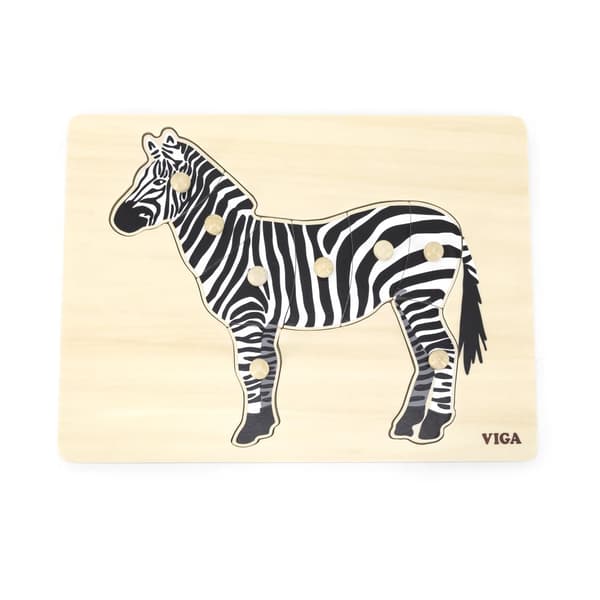 Viga 44603 Pussel på en pad med handtag - Zebra