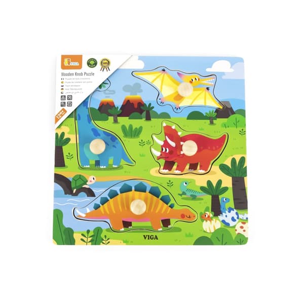 Viga 44596 Pussel med handtag - Dinosaurier