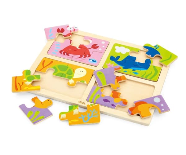 Viga 50190 Puzzle 4in1 pohjassa - meri