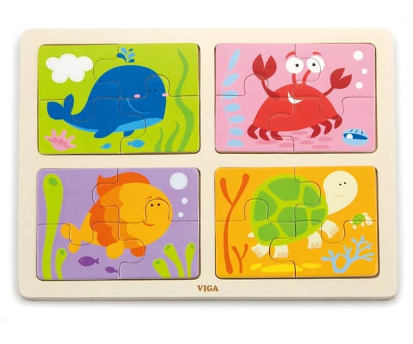 Viga 50190 Puzzle 4in1 pohjassa - meri