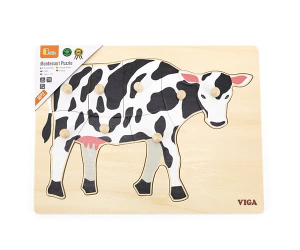 Viga 44608 Puslespil på pude med håndtag - Ko
