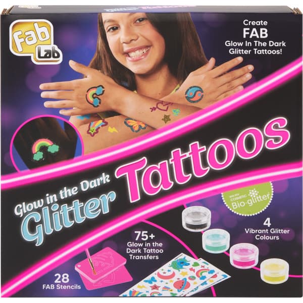 FabLab Glow Tattoos - pimeässä hohtavat kimalletatuoinnit