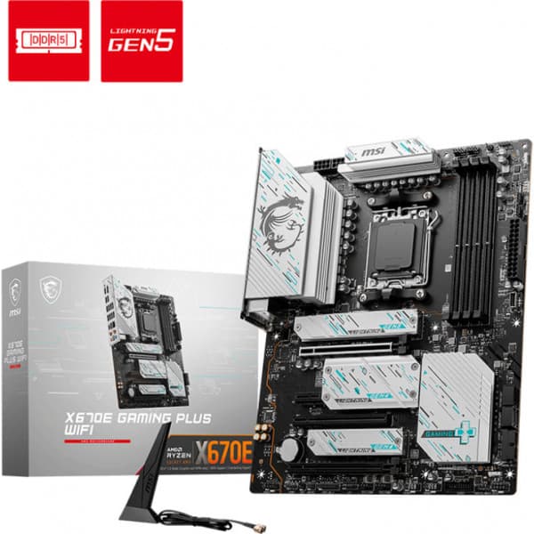 MSI X670E GAMING PLUS WIFI AM5 ATX bundkort