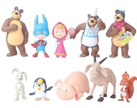 10 Pack Masha och björnen figurer (3-7CM)