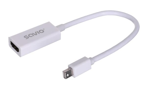 SAVIO cl-57 -sovitin (Mini DisplayPort M - HDMI F; 0,10 m; valkoinen)