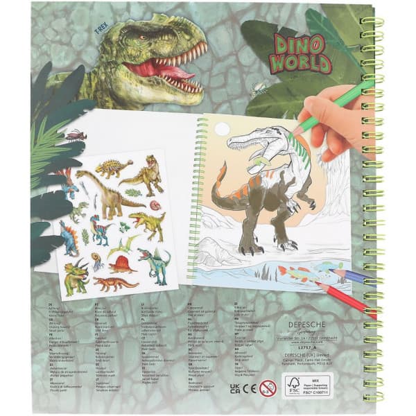 Dino World - Värityskirja, paljettisilmä