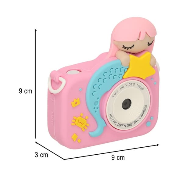 Rosa digitalkamera för barn