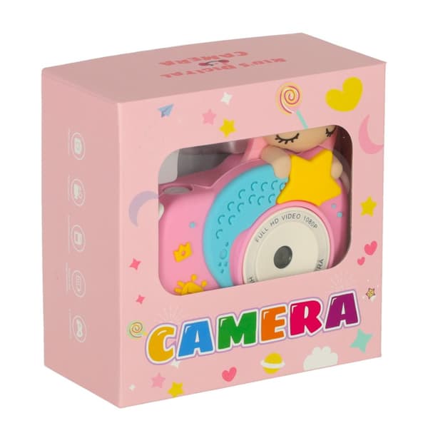 Rosa digitalkamera för barn